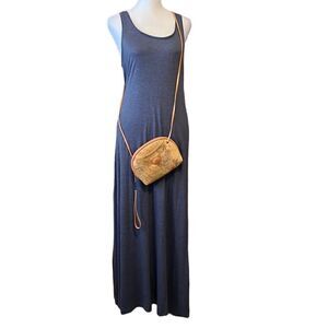 Blue size S sleeveless super soft T-shirt knit bodycon racer back maxi dress GUC
